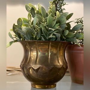 Vintage Brass Planter Pot